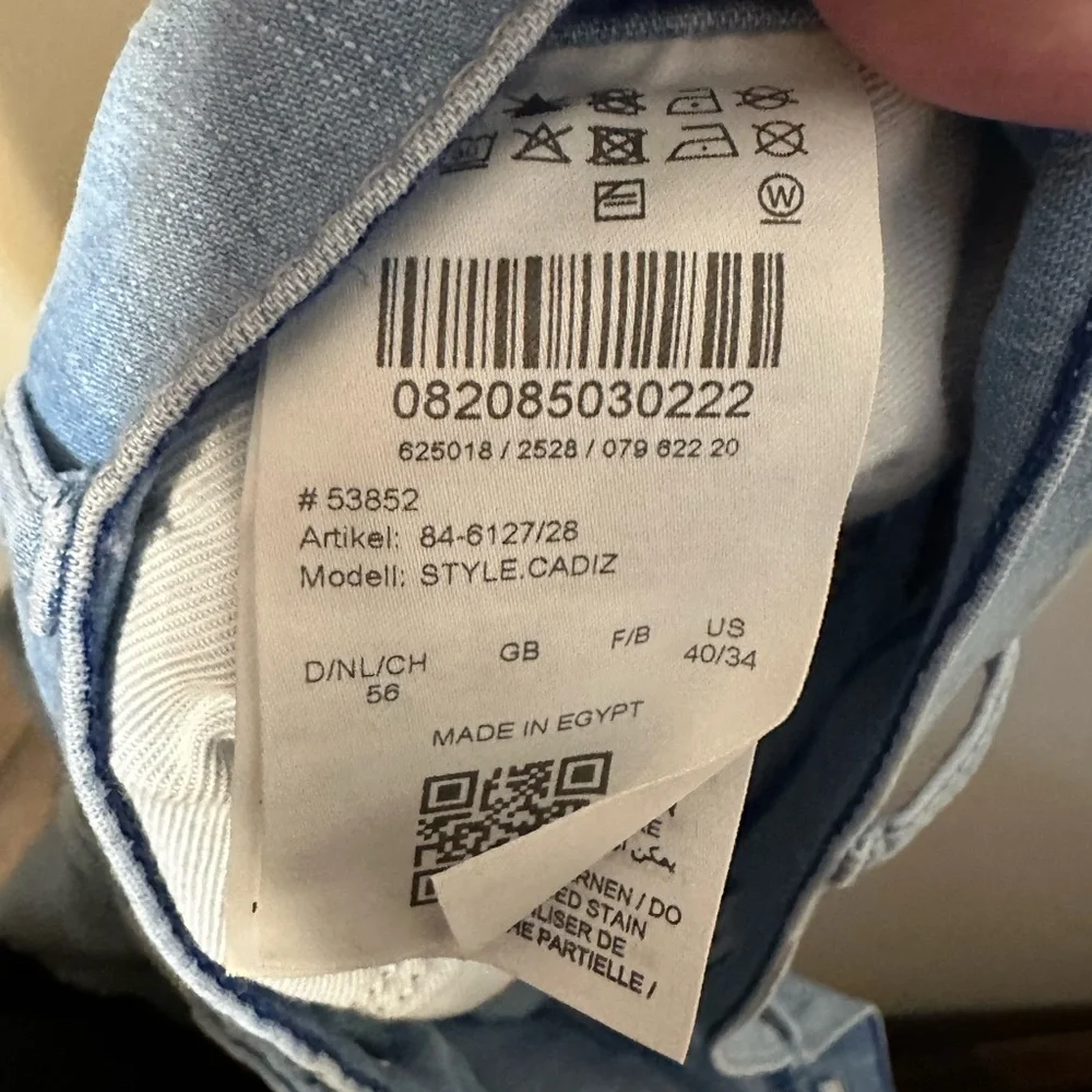 BRAX Ultralight Cadiz Jeans Size 40x34 Blue Straight Lightest Denim‎ Stretch